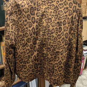 Faux Suede Leppard Print Jacket